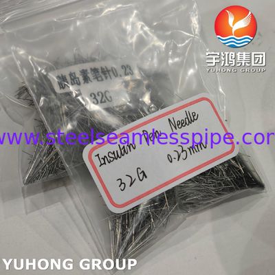 ISO9626 SUS304 Agulha de insulina, tubo de agulha de ponta de cinco bevelas para tratamento da diabetes