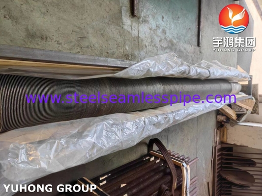 ASME SA312 TP347 Tubo serrilhado HFW de aço inoxidável com faixa de nadadeira de aço inoxidável para economizador
