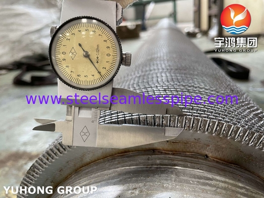 ASME SA312 TP347 Tubo serrilhado HFW de aço inoxidável com faixa de nadadeira de aço inoxidável para economizador
