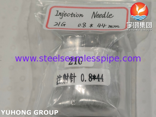 21G Lancet Point Injection Needle Tubos de agulhas de aço inoxidável de grau médico ISO9626 SUS304