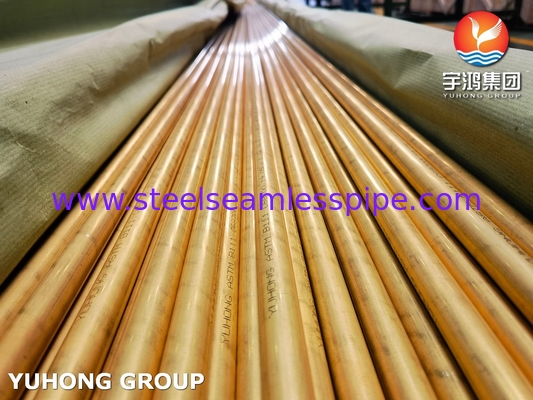 ASME SB111 C68700 Tubos de latão sem costura O61 para trocador de calor