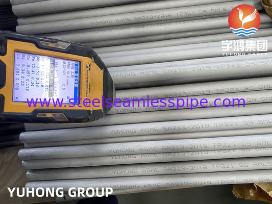 ASTM A213 TP321 1.4541 S32100 Tubo de trocador de calor de aço inoxidável em conserva Recheado