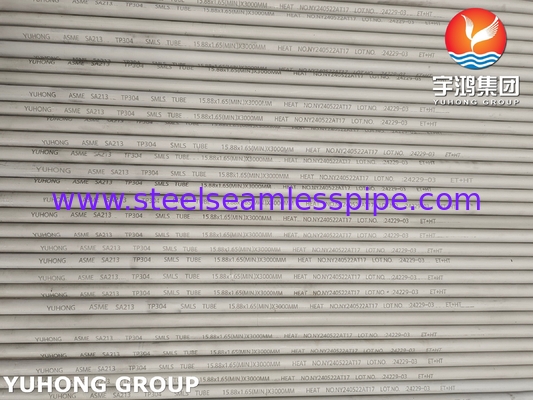 ASTM A213 / ASME SA213 TP304 Tubo de trocador de calor sem costura de aço inoxidável
