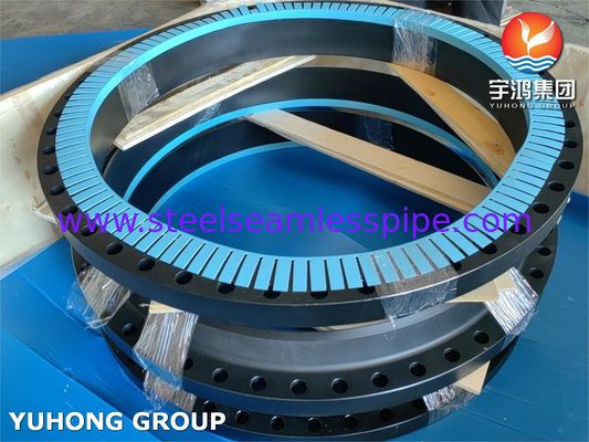 Flange de pescoço para solda em aço carbono ASTM A105 - Série B B16.47, Classe 300/600, Conexão para Tubo