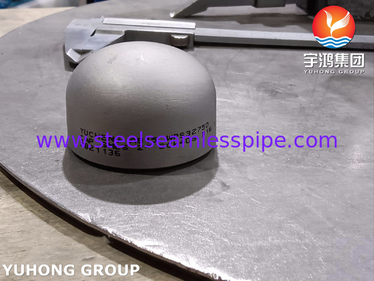 ASTM A815 UNS S32750 Wrought Cap Stainless Steel Piping Fittings for Harsh Corrosive Environments and High Pressure Industrial Applications