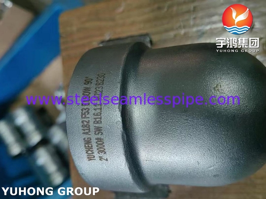 ASTM A182 F53 S32750 Super Duplex Aço inoxidável de aço inoxidável 90DEG cotovelo B16.11 Aplicação química