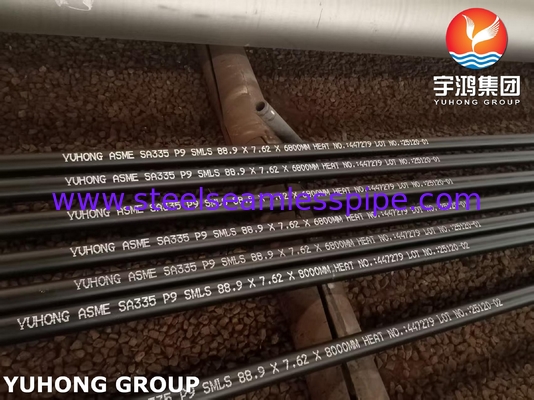 Tubo de aço liga ferrítico ASTM A335 P9 para alta temperatura 88,9MM X 7,62MM