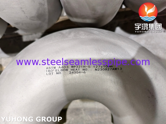 ASTM A403 / ASME SA403 WP321H Instalação em aço inoxidável sem costura 180° Cotovelo B16.9