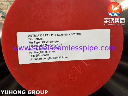 Tubo com aleta serrilhada ASTM A335 P11 com aleta GR 11 para sistema HSRG de superaquecedor