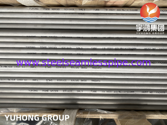 Tubo de aço inoxidável duplex ASTM A789 UNS S31803 sem costura ou soldado