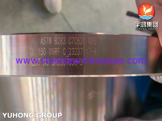 ASTM B283 C70620 Flange de liga de cobre e níquel para aplicações marítimas