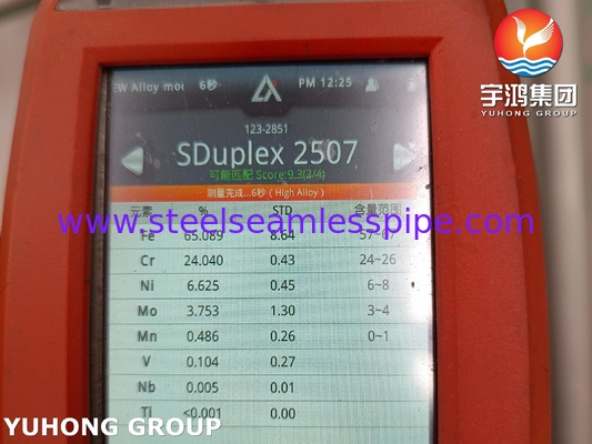 ASTM A790 UNS S37500 Tubo sem costura de aço inoxidável super duplex