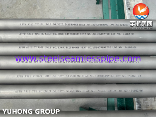 Tubo sem costura de aço inoxidável ASTM A312 TP316L (UNS S31603) para petroquímica