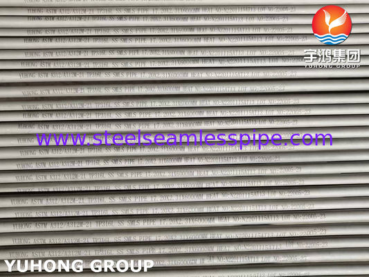 Tubo sem costura de aço inoxidável ASTM A312 TP316L com testes de correntes parasitas, hidrostático e ultrassônico para aplicações petroquímicas