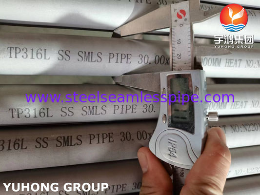Tubo sem costura de aço inoxidável ASTM A312 TP316L com testes de correntes parasitas, hidrostático e ultrassônico para aplicações petroquímicas