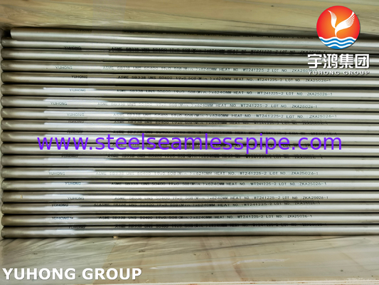 ASME SB338 UNS R50400 Tubos de titânio sem costura para condensadores e trocadores de calor