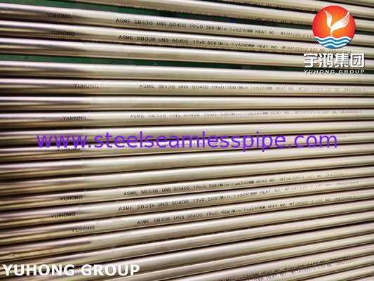 ASME SB338 UNS R50400 Tubos de titânio sem costura para condensadores e trocadores de calor
