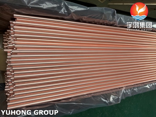 ASTM B111 C12200 H55 Pure Copper Tube for Condenser, light-drawn