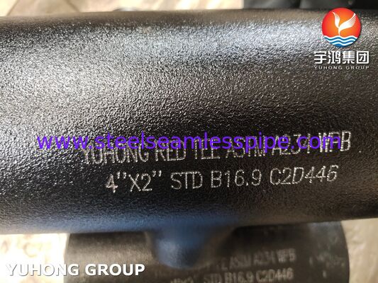 Conexão de aço carbono ASTM A234 WPB Tee de redução soldada de topo