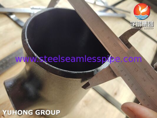 Conexão de aço carbono ASTM A234 WPB Tee de redução soldada de topo