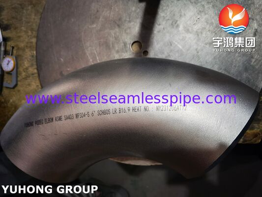 Cotovelo de encaixe de aço inoxidável ASTM A403 WP304, soldado a topo