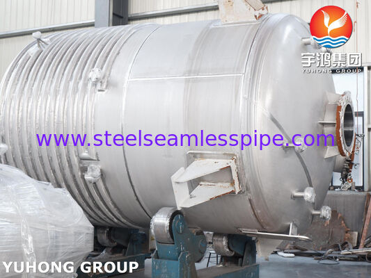 Reator com revestimento de revestimento com certificação ASME U Stamp em aço carbono SA516 Gr.70 com agitador para mistura