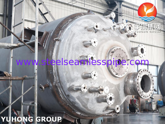 Reator com revestimento de revestimento com certificação ASME U Stamp em aço carbono SA516 Gr.70 com agitador para mistura