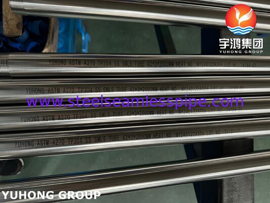 Tubo sanitário de aço inoxidável ASTM A270 TP304 3A para planta de processamento de alimentos, extremidade com rosca NPT