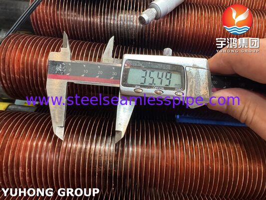 Tubos aletados embutidos para caldeiras e economizadores A106 Gr.B com aletas de cobre