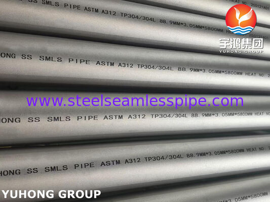 ASTM A312 TP304 Tubo sem costura de aço inoxidável com elevada resistência à corrosão