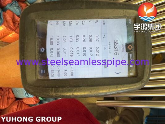 Tubos sem costura de aço inoxidável brilhante recozido para indústria farmacêutica ASTM A269 TP316L