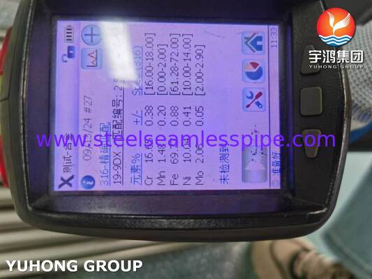 Aço inoxidável ASTM A249 TP316L / 1.4404 Tubo aquecido brilhante soldado para superaquecedor