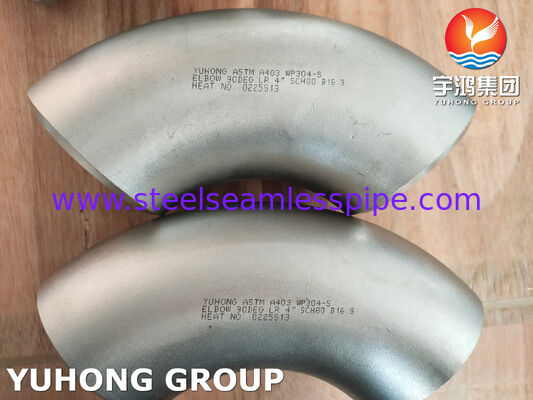 Cotovelo LR sem costura de 90 graus ASTM A403 WP304-S para campo industrial