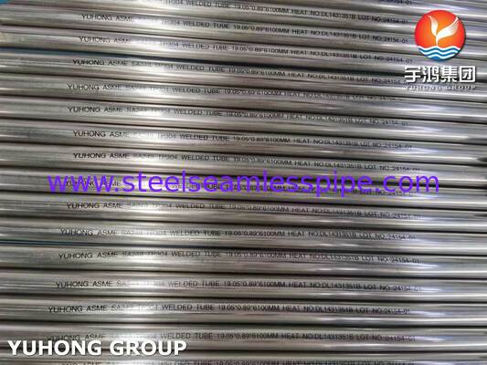 ASME SA249 Tubo Soldado de Aço Inoxidável 304 Brilhante, 3 / 4 " 20BWG