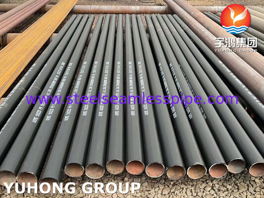 Tubo de aço sem costura de liga ASTM A335 P9 revestido de preto para superqueimador e requeimador