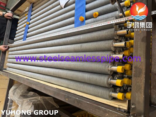 Tubo com aletas extrudado de aço inoxidável e alumínio EN 10217-7 1.4301