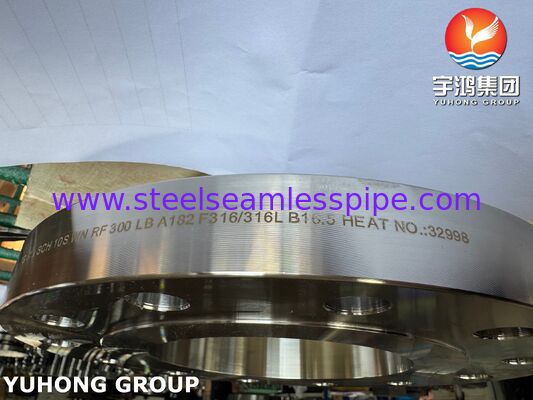 Flange de Aço Inoxidável ASTM A182 F316/316L Pescoço de Solda / Flange WNRF em Sistema de Tubulação