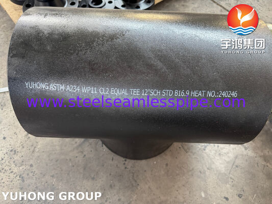ASTM A234 WP11 CL2 Acero ligado igual Tee CrMo Acero ligado Buttweld Pipe Fitting B16.9