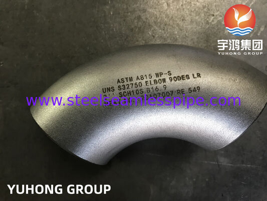 ASTM A815 UNS S32750 WP-S Cotovelo, tubos duplex de aço inoxidável B16.9