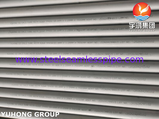 Tubo sem costura de aço inoxidável ASTM A268 TP430, UNS S43000 para tubo de trocador de calor