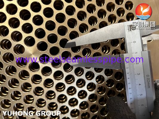 ASTM B171 C46400 Folha de tubo de latão naval para condensador de trocador de calor