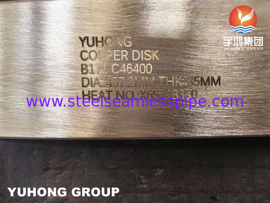 ASTM B171 C46400 Disco de cobre de latão naval para aplicações marítimas e industriais