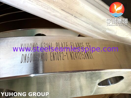EN 1092-1 F316L Acero inoxidável de face plana FF Flange PN16 para tubulação