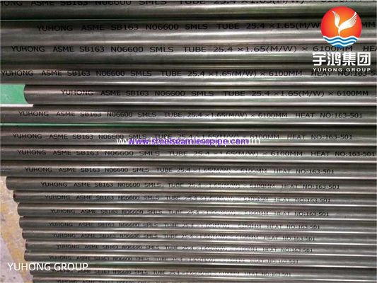 Tubos de liga de Nicke Inconel 600 Tubos sem costura para trocadores de calor SB163 UNS N06600