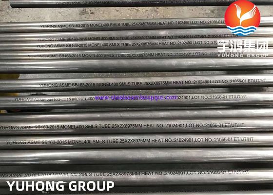 ASME SB163 UNS N04400 / Monel 400 Tubo de trocador de calor sem costura de liga de níquel
