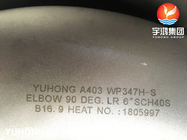B16.9 Acessórios de soldadura ASTM A403/ASME SA403 WP347H Cotovelo de aço inoxidável
