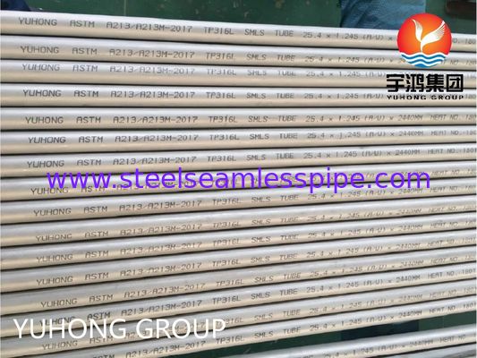 ASTM A213 TP316L Bright Annealed Stainless Steel Seamless Tube para aplicações de trocadores de calor