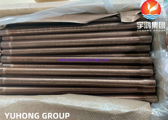 ASME SB111 C70600 tubo extrudido de barbatana baixa Tubos de trocador de calor de 90/10 CuNi
