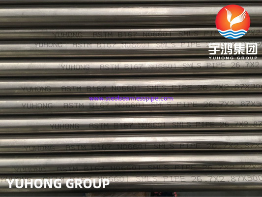 ASTM B167, ASME SB167 Inconel 601 UNS N06601 Tubo sem costura de aço de liga de níquel