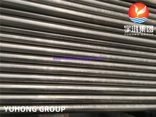 ASTM B167, ASME SB167 Inconel 601 UNS N06601 Tubo sem costura de aço de liga de níquel